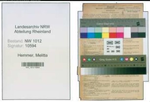 Entnazifizierung Melitta Hemmer , geb. 22.06.1906 (Studienraetin)