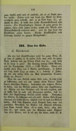 III. Von der Erde