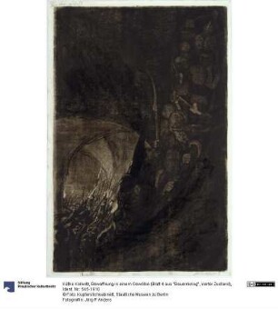 Bewaffnung in einem Gewölbe (Blatt 4 aus "Bauernkrieg", vierter Zustand)