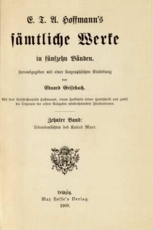 Bd. 10: Lebensansichten des Katers Murr