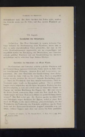 VII. Kapitel. Geschichte der Osteotomie.