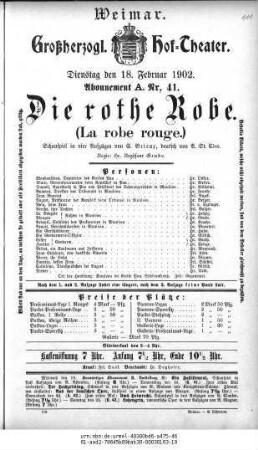 Die rothe Robe (La robe rouge)