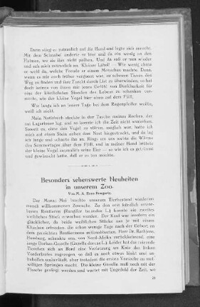 Besonders sehenswerte Neuheiten in unserem Zoo