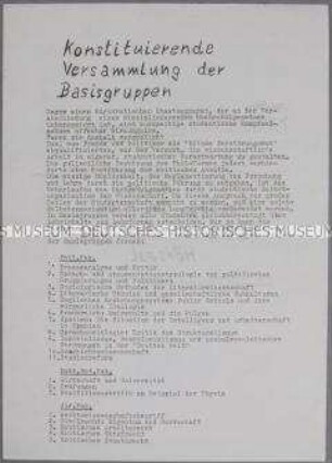 Hektografiertes Flugblatt des AStA der Uni Hamburg