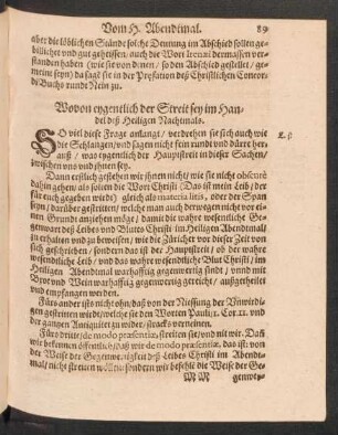 Wovon eygentlich der Streit sey im Handel deß Heiligen Nachtmals.