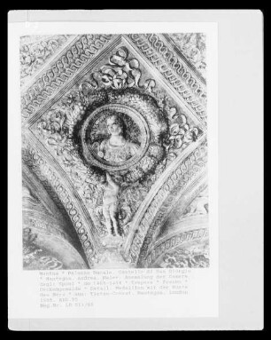 Ausmalung der Camera degli Sposi — Deckenmalereien — Medaillon mit Bildnis des Kaisers Nero