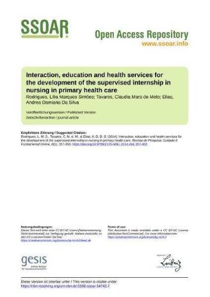 Interaction, education and health services for the development of the supervised internship in nursing in primary health care