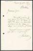 Brief von Johann Otto Böckeler an Unbekannt