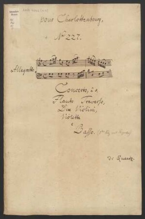 Konzerte; fl, strings, bc; G-Dur; QV 5:189
