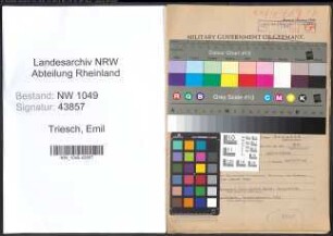 Entnazifizierung Emil Triesch , geb. 23.09.1909 (Kaufmann)