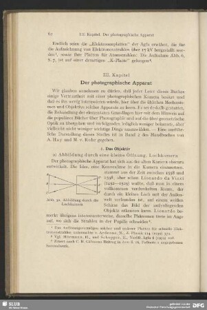 III. Kapitel, Der photographische Apparat
