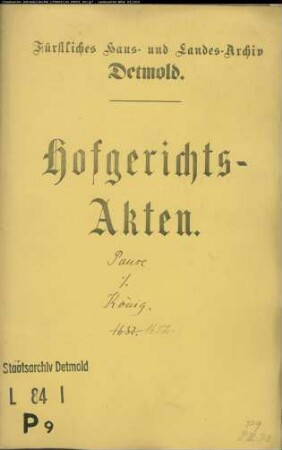 Panse, Tönies' Erben gegen Gottschalk König - Schuldforderung