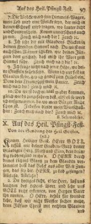 X. Auf das Heil. Pfingst-Fest.