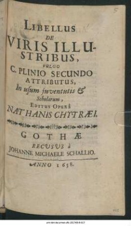 Libellus De Viris Illustribus