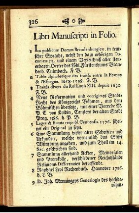 Libri Manuscripti in Folio.