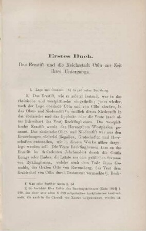 Erstes Buch. Das Erzstift und die Reichsstadt Cöln zur Zeit ihres Untergangs.