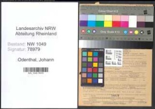 Entnazifizierung Johann Odenthal , geb. 20.07.1914 (Techniker)