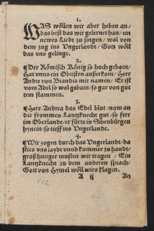 WAS wöllen wir aber heben an/ || das best das wir gelernet han/