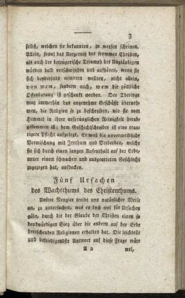 Fünf Ursachen des Wachsthums des Christenthums.
