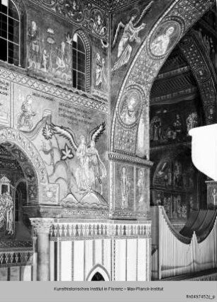 Mosaikprogramm : Mosaikbilder im Langhaus : Östlicher Bogen, Zwickel: Michael, Gabriel