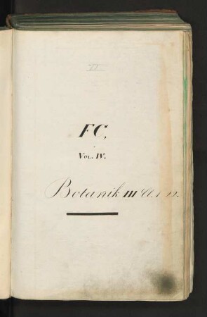 FCIV, Naturgeschichte, C. Botanik, III. Monographie: Realkatalog der Stadtbibliothek zu Hamburg