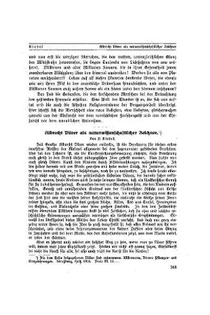 Albrecht Dürer als naturwissenschaftlicher Zeichner