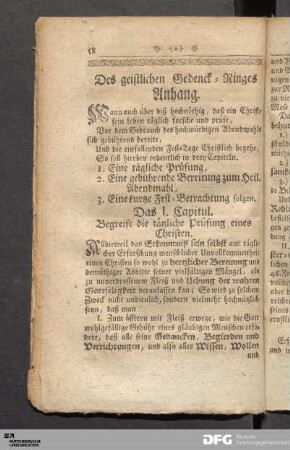 Des geistlichen Gedenck-Ringes Anhang