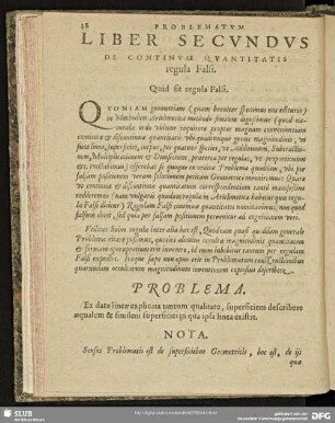 Liber Secundus. De Continuae quantitatis regula Falsi.