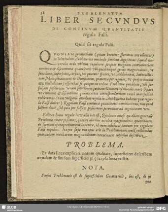 Liber Secundus. De Continuae quantitatis regula Falsi.