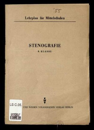 Stenografie : 9 Klasse : 9. Klasse