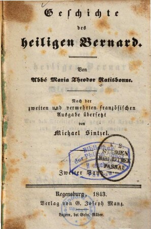 Geschichte des heiligen Bernard, 2