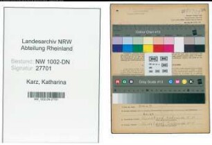 Entnazifizierung Katharina Karz, geb. 21.02.1916 (Krankenschw.)