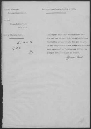 Marschalkenzimmern: Pfarrbericht 1935