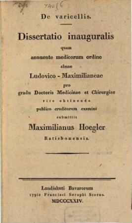 De varicellis : dissertatio inauguralis ...
