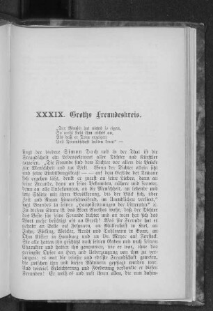 XXXIX. Groths Freundeskreis.