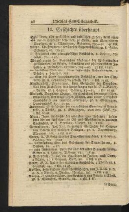 III. Geschichte überhaupt