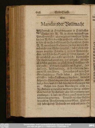 Ein Mandat oder Vollmacht