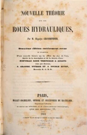 Nouvelle théorie sur les roues hydrauliques