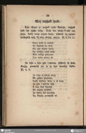 Mój wyßoki hród