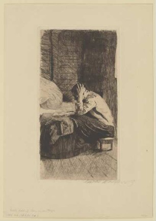 Frau an der Wiege