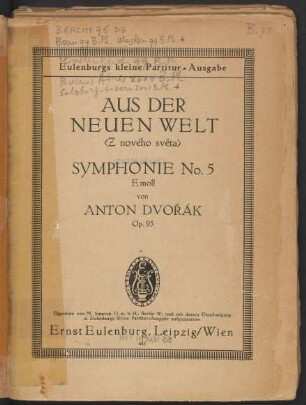 Symphonie No. 5 : E moll : "Aus der neuen Welt" : (Z nového světa) : op. 95