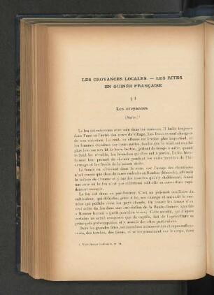 Les Croyances locales - les rites. En Guinee Francaise