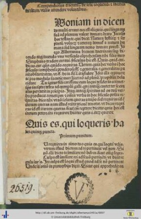 De arte loquendi et tacendi.