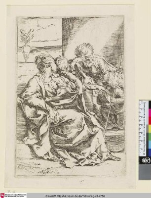 [Ste. famille; The Holy Family with Young John the Baptist and a Vase; Die Heilige Familie mit dem Johannesknaben und einer Vase]