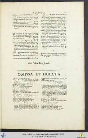 Omissa, et Errata.