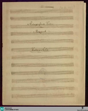 Sonatas. Excerpts. Arr - Don Mus.Ms. 1403|2 : vl, orch; E|b; KV 481/2