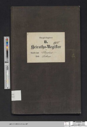 Heiratsregister Kliestow 1900