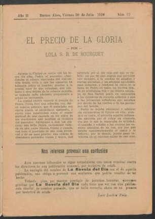 1920008200: El precio de la gloria