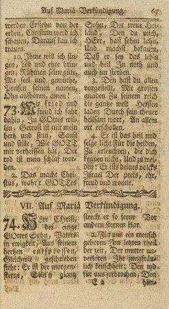 VII. Auf Mariä Verkündigung