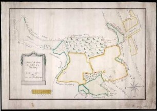 Streitberg Maßstab ca. 1 : 400 Zeichner: Johann Schreyvogel col. handgez.